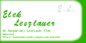 elek leszlauer business card